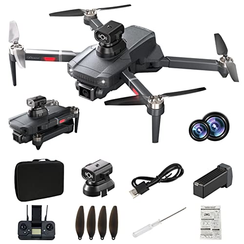 LNATOVI LCD Screen Drone with 4K Camera - 110° Wide-Angle and 90° Rotatable & 2.4GHz FPV Transmission & 18+ Minutes Flight for Outdoor Party (BK)