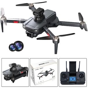 LNATOVI LCD Screen Drone with 4K Camera - 110° Wide-Angle and 90° Rotatable & 2.4GHz FPV Transmission & 18+ Minutes Flight for Outdoor Party (BK)