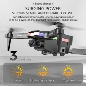 ZZKHGo Mini Drone with Dual 4K HD FPV Camera Remote Control Toys for Boys and Girls with Altitude Hold, Headless Mode, One Key Start Speed, Built-in Battery (Black(Battery*1))