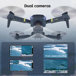 Super Endurance Foldable Drone with Camera for Beginners– Long Flight Time, WiFi FPV Quadcopter with 120°Wide-Angle HD Camera, Optical Flow Positioning, Follow Me, Dual Cameras(3 Batteries) V2