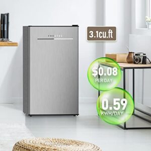 Frestec 3.1 Cu. Ft. Mini Fridge with Freezer, Small Refrigerator, Mini Fridge for Bedroom, Single Door Compact, Energy Saving, Low Noise, Mini Fridge for Office