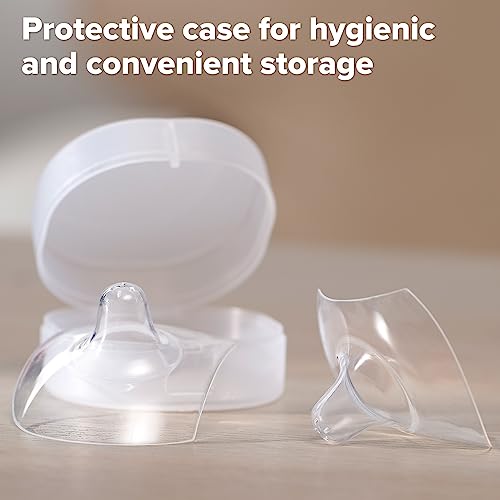 haakaa Nipple Shields for Nursing Nipple Shield for Breastfeeding with Storage Case Ultra-Thin Food-Grade Silicone (24mm, 2pk)