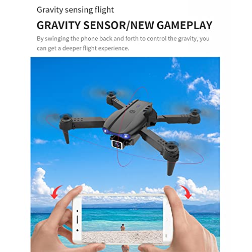 Drone with Daul 1080p HD Fpv Camera, Altitude Hold Headless Mode One Key Start Speed Adjustment, Foldable Arms Quadcopter with LED Light, 2.4ghz 𝖠𝗇𝗍𝗂-Interference Technology