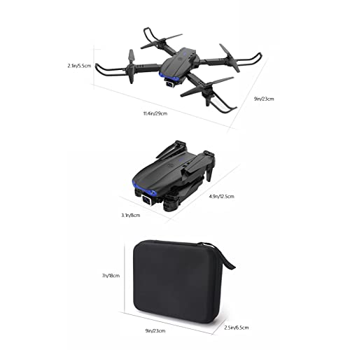 Drone with Daul 1080p HD Fpv Camera, Altitude Hold Headless Mode One Key Start Speed Adjustment, Foldable Arms Quadcopter with LED Light, 2.4ghz 𝖠𝗇𝗍𝗂-Interference Technology