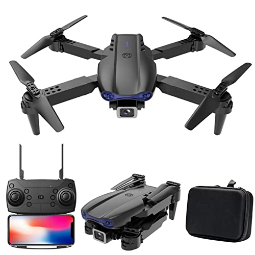 Drone with Daul 1080p HD Fpv Camera, Altitude Hold Headless Mode One Key Start Speed Adjustment, Foldable Arms Quadcopter with LED Light, 2.4ghz 𝖠𝗇𝗍𝗂-Interference Technology