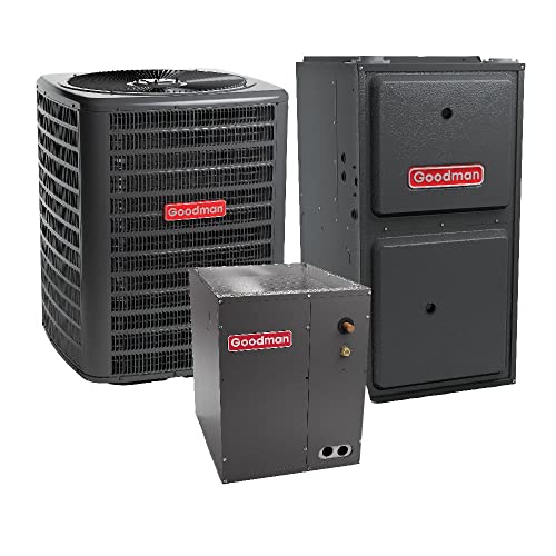 Goodman 3 Ton 14.3 SEER2 Single Stage Heat Pump GSZB403610 and 100,000 BTU 92% AFUE Multi-Speed Gas Furnace GM9S921004CN Upflow System with CAPTA4230C4