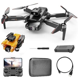 mini aerial photography drone for kids with brushless motor - foldable remote control quadcopter with 1080p hd fpv camera - drone toys with altitude hold, headless mode and one key