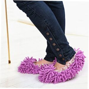 DECHOUS Soft Slippers Household Cleaner Microfiber Cleaner Floor Polishing Shoe Mop Floor Cleaning Socks Floor Dusting Shoes Cover to Make Them Act As Mop Slippers to Mop The Wood The Lazy