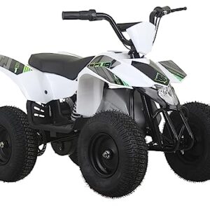 SYX MOTO ATV CUB Electric Mini Dirt Quad 4 Wheeler EPA Approved for kids up to 110lbs,BLACK