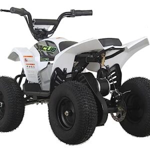 SYX MOTO ATV CUB Electric Mini Dirt Quad 4 Wheeler EPA Approved for kids up to 110lbs,BLACK