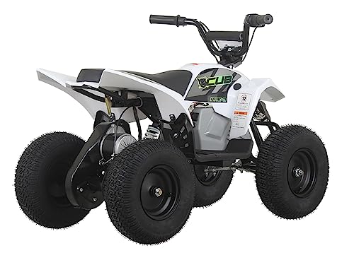 SYX MOTO ATV CUB Electric Mini Dirt Quad 4 Wheeler EPA Approved for kids up to 110lbs,BLACK