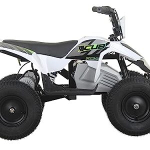 SYX MOTO ATV CUB Electric Mini Dirt Quad 4 Wheeler EPA Approved for kids up to 110lbs,BLACK