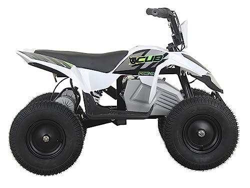 SYX MOTO ATV CUB Electric Mini Dirt Quad 4 Wheeler EPA Approved for kids up to 110lbs,BLACK