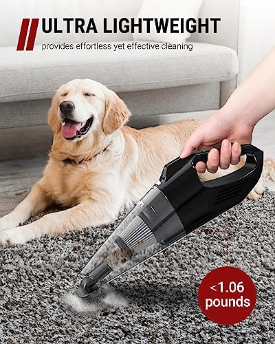 VacLife Handheld Vacuum - High Power Car Vacuum Cordless Rechargeable with Multipurpose Nozzles, Lightweight Mini Vacuum with LED Light, Portable Vacuum Cleaner for Home, Silver&Black (VL756)