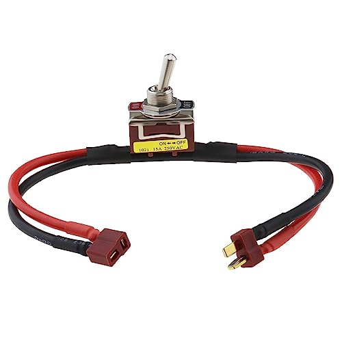 Electric Switch with T-Connector 15A Large Current On-Off Electric Power Switch Connector Power Switch Accessories for RC Model Drone Car ESC Battery