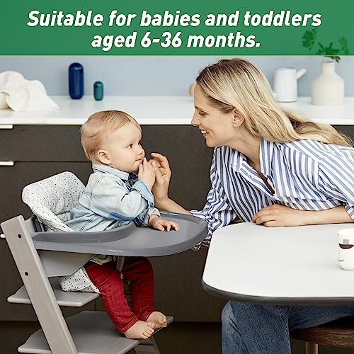 BPA-Free Plastic High Chair Tray Compatible with Stokke Tripp Trapp Chair - Shining Surface and Stronger Suction Power - Accessories for Stokke Tripp Trapp Chair (Grey)