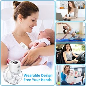 Electric Breast Pump,Wearable Breast Pump,Hands-Free & Portable Breastpump,Quiet Breastfeeding Pump with LCD Display