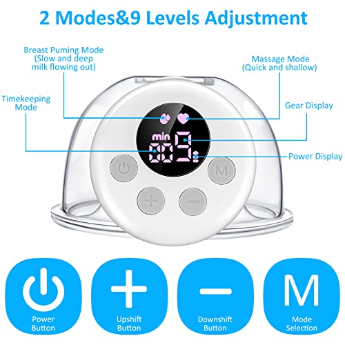 Electric Breast Pump,Wearable Breast Pump,Hands-Free & Portable Breastpump,Quiet Breastfeeding Pump with LCD Display