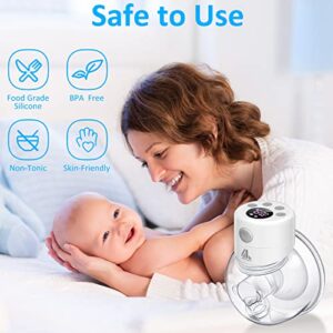 Electric Breast Pump,Wearable Breast Pump,Hands-Free & Portable Breastpump,Quiet Breastfeeding Pump with LCD Display