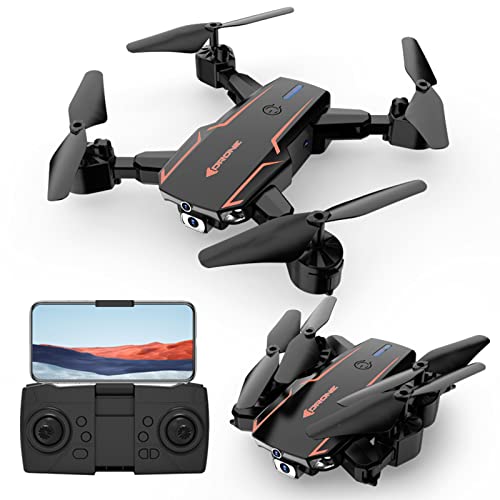 FPV Camera Drone, 1080P HD Quadcopter with Altitude Hold Headless Mode, 2.4GHz Foldable Drones with One Button Start, Speed Adjustment (Black)