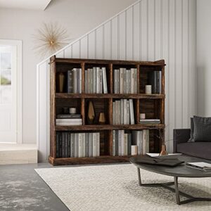 creekt 10-shelf barrister bookshelf for bedroom, tall bookshelf for living room, large bookshelf for bedroom, open bookshelf, bookcase shelf, modern bookshelf, solid wood bookshelf, cube shelf
