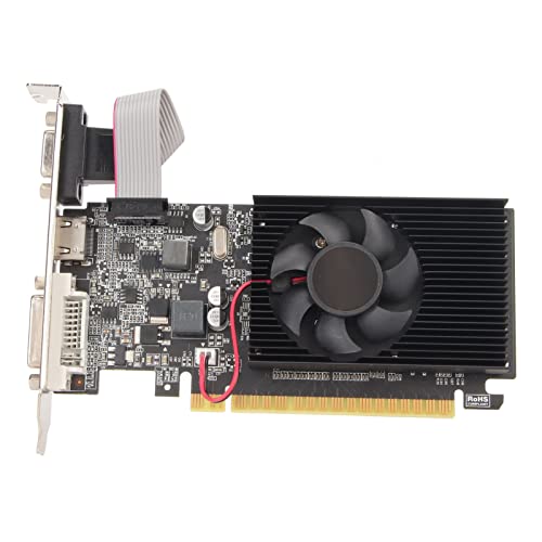 VBESTLIFE GT210 Graphics Card, 1G DDR3 64bit 589 500MHz Frequency GT210 Computer Graphics Card, Support HDMI, VGA, DVI Ports, for Office Computer