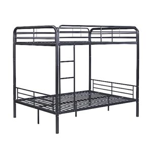 FUSVZ Metal Full Over Full Bunk Beds for Adults, Modern Style Metal Bunk Bed Full Over Full Size, Heavy-Duty Bunk Beds Frame with Ladders for Kids Boys Girls Teens Adults, Weight Capacity 500LBS