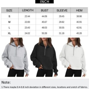 AUTOMET Half Zip Pullover for Women Quarter Zip Sweatshirts Hoodies Casual Cropped Sweaters Fall Outfits Winter Clothes Fashion 2023 Black