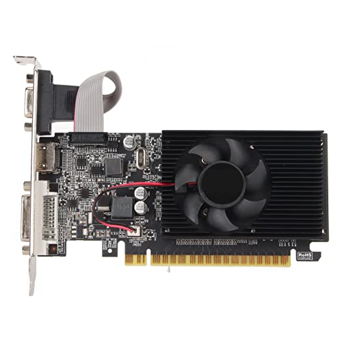 GT610 1GB DDR3 Graphics Card, 64bit 1800MHz Computer Video Card with Cooling Fan, DVI, VGA, HDMI, PCIe X16 2.0 Bus