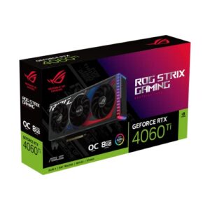 ASUS ROG Strix GeForce RTX™ 4060 OC Edition Gaming Graphics Card (PCIe 4.0, 8GB GDDR6, DLSS 3, HDMI 2.1a, DisplayPort 1.4a, Axial-tech Fan Design, Aura Sync, 0dB Technology)