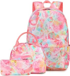 camtop school backpacks for teen girls lightweight elementary middle backpack bookbags set medium(17 inch,tie dye)