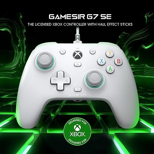 GameSir G7 SE Wired Controller for Xbox Series X|S, Xbox One & Windows 10/11, Plug and Play Gaming Gamepad with Hall Effect Joysticks/Hall Trigger, 3.5mm Audio Jack