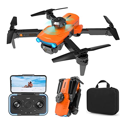 ZZKHGo Mini Drone with 1080P Dual HD Camera - Foldable Drone with Camera for Adults, Remote Control Small Drones Toys Gifts for Boys Girls, One Key Start, Altitude Hold, Headless Mode