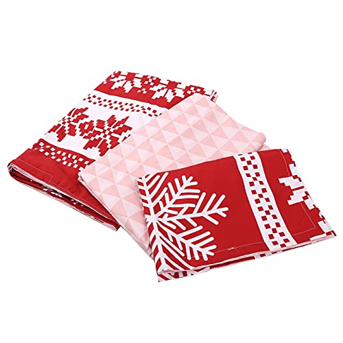 Orenic Classical Snowflake Printed Bedding Set, Soft Comfortable Duvet Cover Bed Sheet, Red and Classical Festival Pillowcase Kit for Bed Perfect for Christmas, Summer & Year-Round Comfort