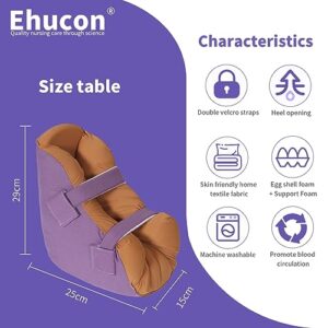 Ehucon Egg Shell Foam Heel Protector Bed Sore Pillow Cushion for Pressure Sores,Foot Pillow for Bedridden Patients Supplies, Ankle Pillow Heel Protectors for Heel Pain (1 Count-Freshen Lavender)