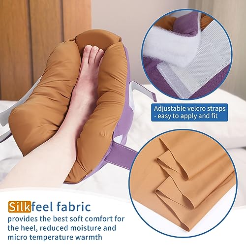 Ehucon Egg Shell Foam Heel Protector Bed Sore Pillow Cushion for Pressure Sores,Foot Pillow for Bedridden Patients Supplies, Ankle Pillow Heel Protectors for Heel Pain (1 Count-Freshen Lavender)