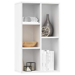 MNISDFL Open Display Book Shelf Freestanding Display Shelf Bookshelf Decor Book Cabinet/Sideboard White 19.7"x9.8"x31.5" Engineered Wood for Home Office School