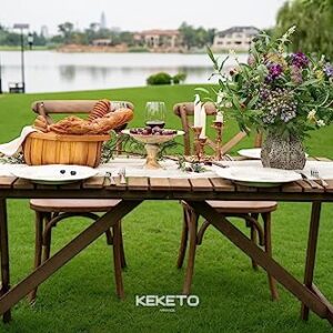 Keketo Ivory Gauze Rustic Cheesecloth Table Runner 120 Inch 10 FT for Wedding Baby Shower Bridal Shower Birthday Engagement Garden Outdoor Party Long Sheer Boho Decorations