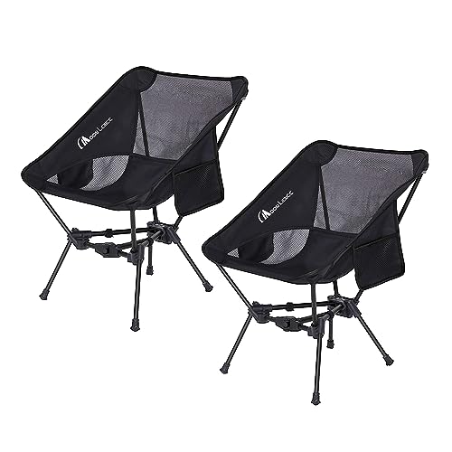 MOON LENCE Portable Camping Chair Backpacking Chair - The 4th Generation Ultralight Folding Chair - Compact, Lightweight Foldable Chairs for Hiking Mountaineering, Beach, 2 Pack