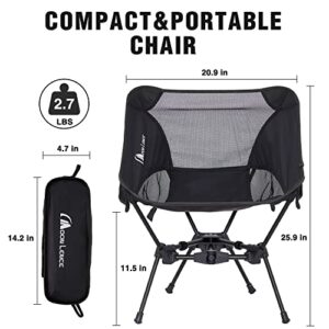 MOON LENCE Portable Camping Chair Backpacking Chair - The 4th Generation Ultralight Folding Chair - Compact, Lightweight Foldable Chairs for Hiking Mountaineering, Beach, 2 Pack