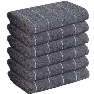 vnoss 6 pack hand towels – super absorbent, fast drying, premium microfiber bathroom towel - multipurpose for hotel, travel, sports, spa hand towel 16 x 28 inches - gray