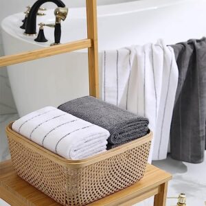 Vnoss 6 Pack Hand Towels – Super Absorbent, Fast Drying, Premium Microfiber Bathroom Towel - Multipurpose for Hotel, Travel, Sports, Spa Hand Towel 16 x 28 Inches - Gray