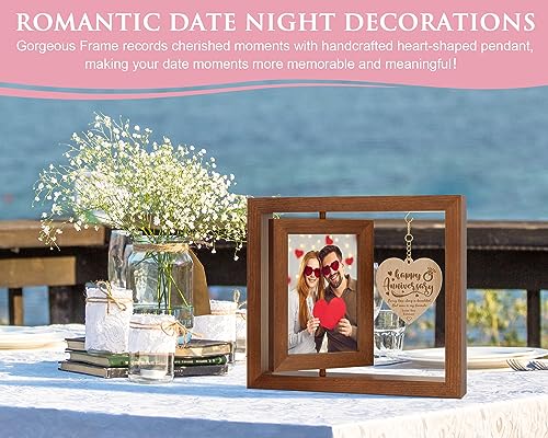 Anniversary Gifts for Him Her Wedding Anniversary Gifts for Wife Husband Couple Gifts, Happy Anniversary Picture Frame for 4x6 Photos, 1-99 Years 50th Anniversary Decorations for Girlfriend Boyfriend