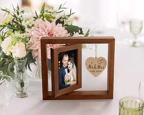 Tiblue Wedding Gifts For Couples 2023 - Mr and Mrs Picture Frame for 4x6 Pictures, Bridal Shower Gifts for Bride To Be, Wedding Picture Frame Bachelorette Gifts For Bride Engagement Gifts