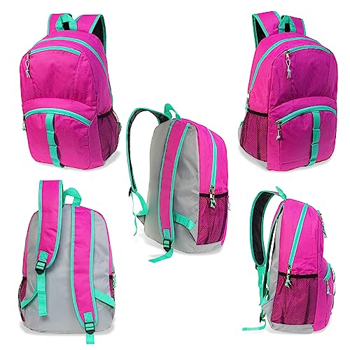 24-Pack 17" Classic School Backpacks for Kids - Backpacks in Bulk for Elementary, Middle, and High School Students, Assorted Colors and Patterns