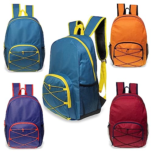 24-Pack 17" Classic School Backpacks for Kids - Backpacks in Bulk for Elementary, Middle, and High School Students, Assorted Colors and Patterns