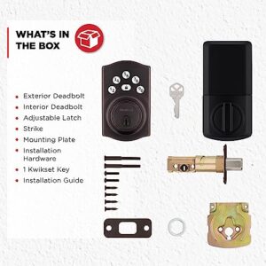 Kwikset Powerbolt 240 5-Button Keypad Venetian Bronze Traditional Electronic Deadbolt Door Lock, Featuring Convenient keyless Entry, Customizable User Codes and auto Locking