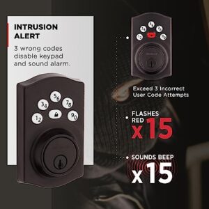 Kwikset Powerbolt 240 5-Button Keypad Venetian Bronze Traditional Electronic Deadbolt Door Lock, Featuring Convenient keyless Entry, Customizable User Codes and auto Locking