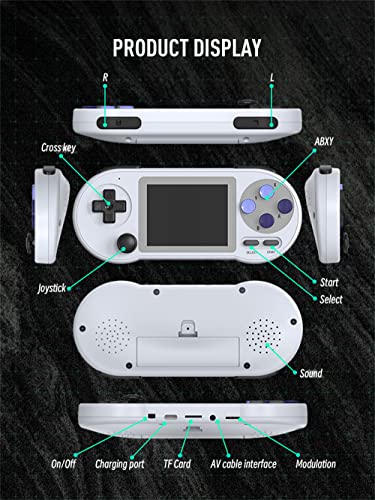 Handheld Game Console for Kids, Rertro Game Console Built-in 6000 Retro Games, 3 inch IPS Screen, 7 Emulators FC/SFC/MD/GB/GBC/GBA/MAME, Retro Handheld Game Console Gift for Kids