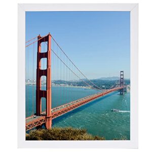 heytuya 6x9 inch picture frame white for wall hanging or tabletop, wood wall gallery poster frame photo frame with durable shatter resistant plexiglas, white